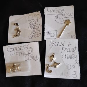 Silver Moon and Star Charms